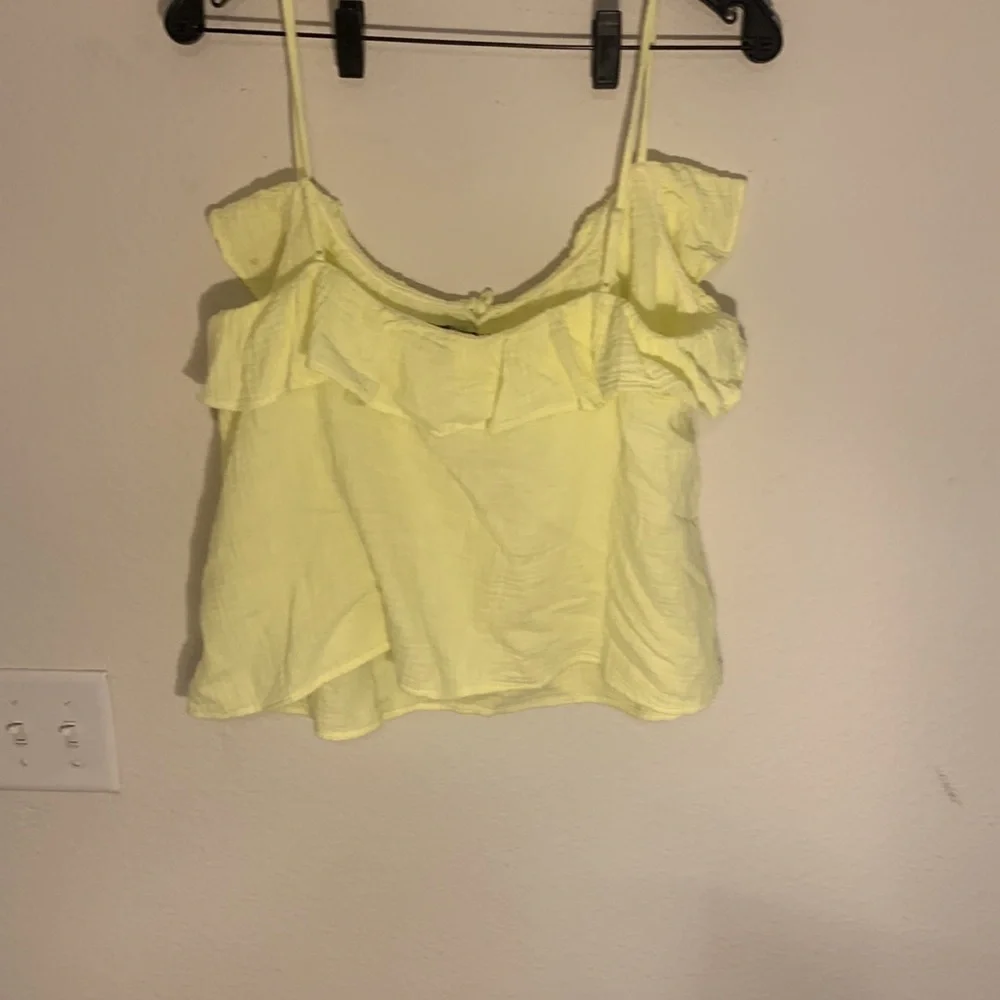 J. Crew Ruffle Soft Gauze Camisole Top L Tie Fairy Core summer preppy coastal